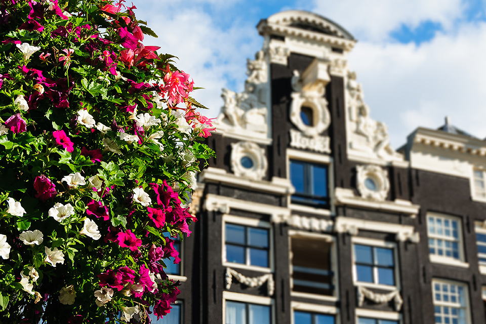 Grachten Haus mit Op Vlucht in Amsterdam