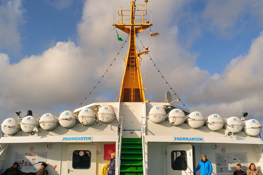 Schiffsdeck auf der Faehre nach Baltrum