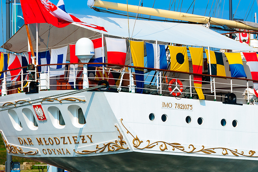 Heck vom Segelschiff Astarte fotografiert im Fotokurs an der Nordseekueste