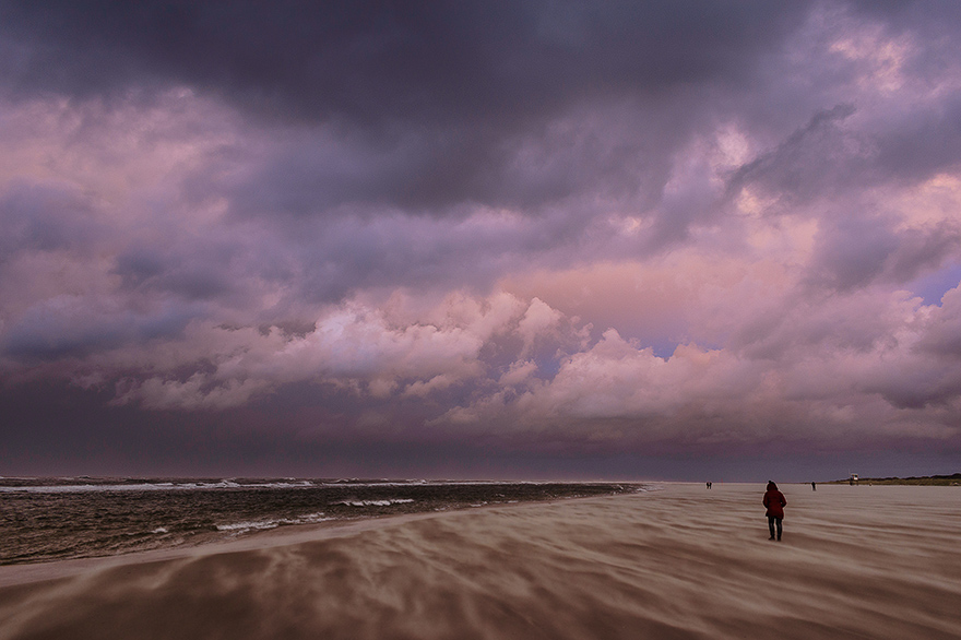 Sonnenuntergang am Strand von Juist