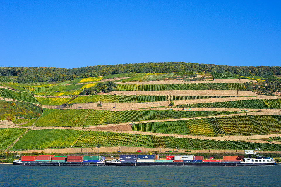 Frachtschiff auf dem Rhein